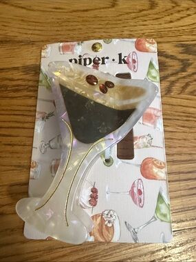 Piper Iridescent Pearlescent Hair Clip with Red Gemstones
